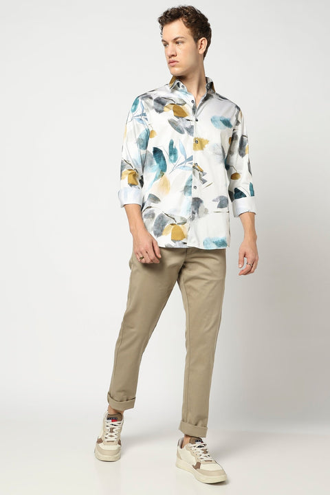White Abstract Printed Shirt - Shirt - 241230162