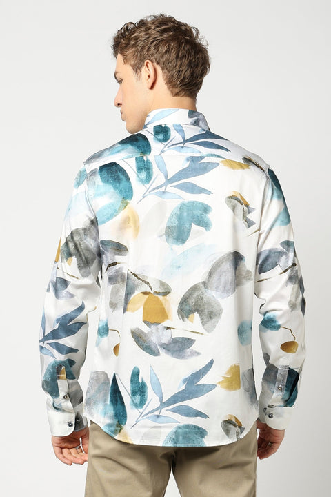 White Abstract Printed Shirt - Shirt - 241230162