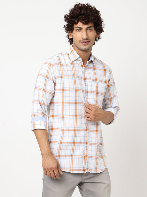 White Checks Cotton Shirt - Shirts - 230424657