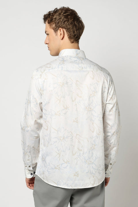 White Floral Print Tailored Shirt - Shirt - 241230147
