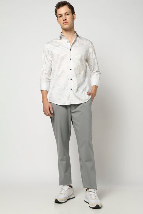 White Floral Print Tailored Shirt - Shirt - 241230147