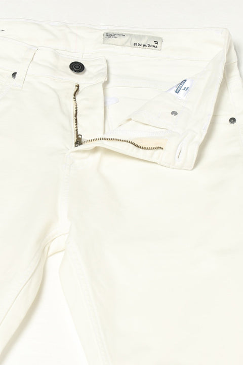 WHITE PLAIN SLIM FIT JEANS - Jeans - 241010230