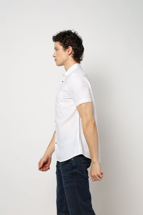 WHITE PLAIN TAILORED MENS SHIRT-Shirt - 240327230