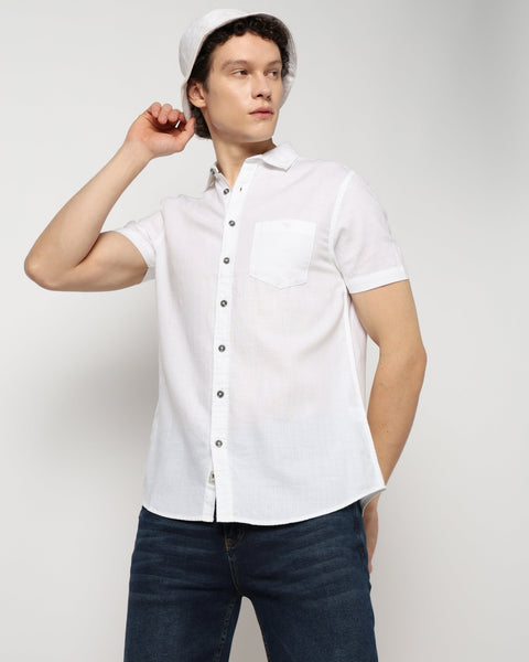 WHITE PLAIN TAILORED MENS SHIRT-Shirt - 240327230