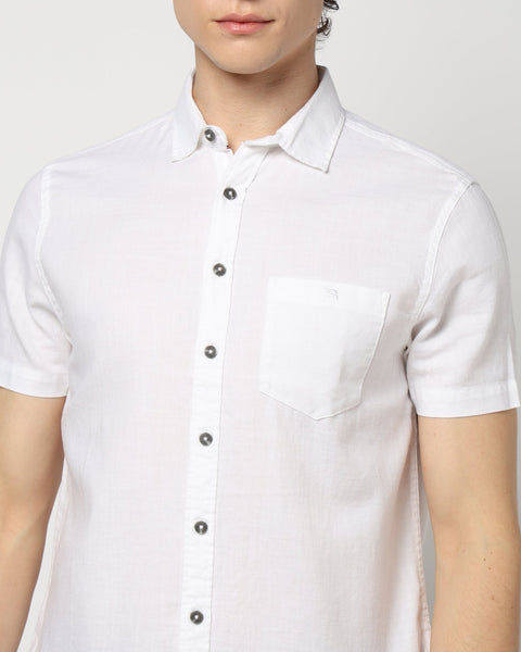 WHITE PLAIN TAILORED MENS SHIRT-Shirt - 240327230
