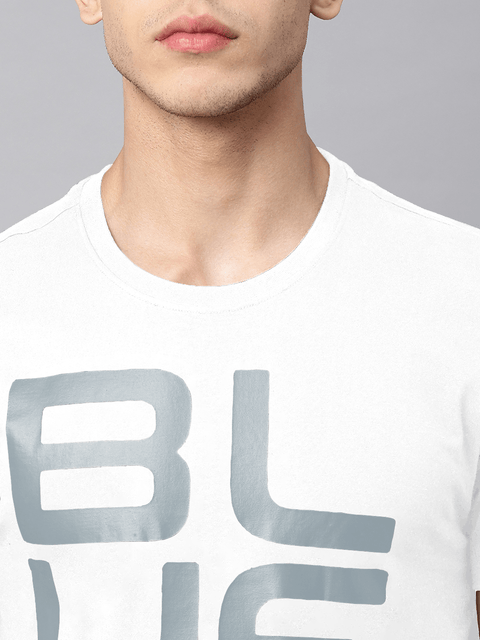 White Printed Round Neck T-Shirt - T-Shirt - 240700527