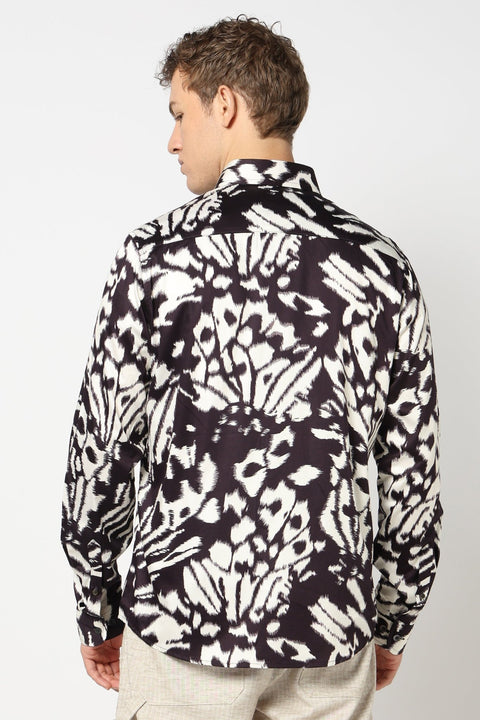 Wine Abstract Print Shirt - Shirts - 241230137