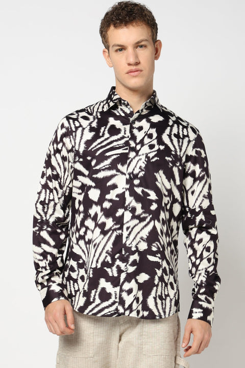 Wine Abstract Print Shirt - Shirts - 241230137