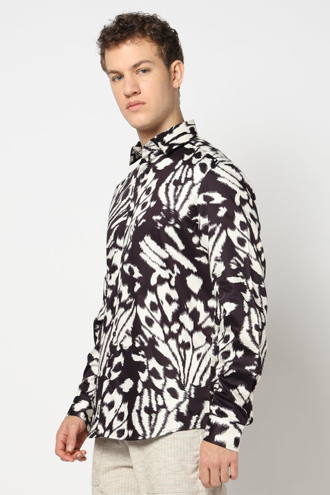 Wine Abstract Print Shirt - Shirts - 241230137