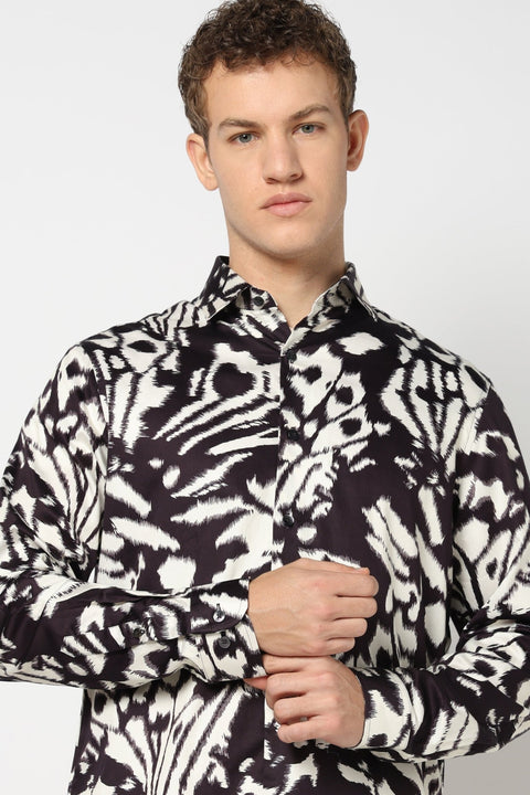Wine Abstract Print Shirt - Shirts - 241230137
