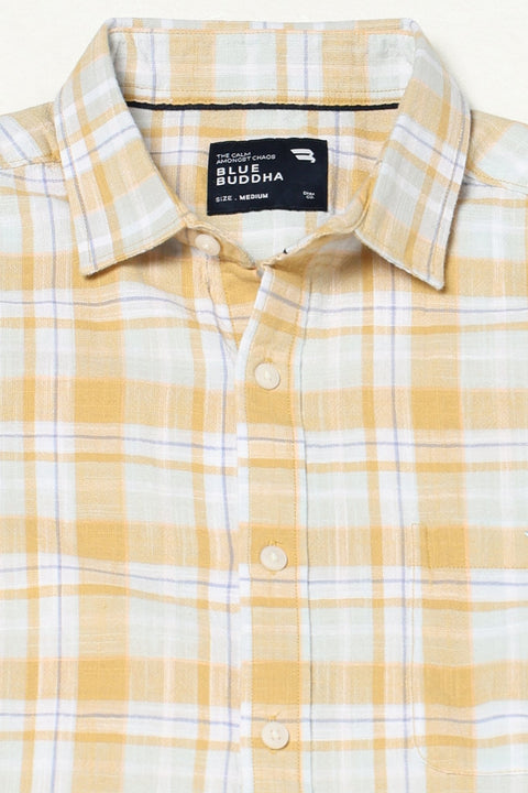 YELLOW TARTAN CHECKERED SHIRT-Shirts - 250731881