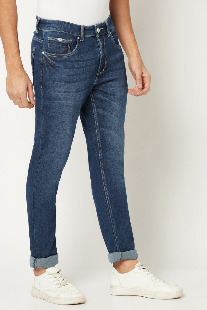 Blue Tapered Heavy Fade Jeans