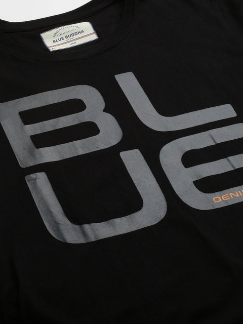 Black Printed Round Neck T-Shirt - T-Shirt - 220930345