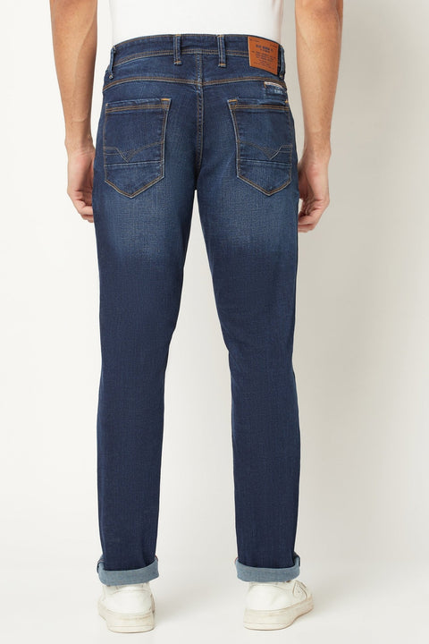 Dark Blue Distressed Jeans - Jeans - 221010922