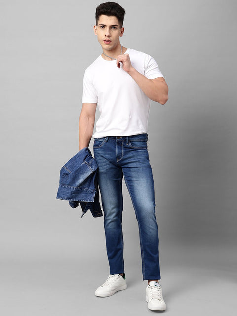Dark Blue Skinny Fit Jeans - Jeans - 230110023