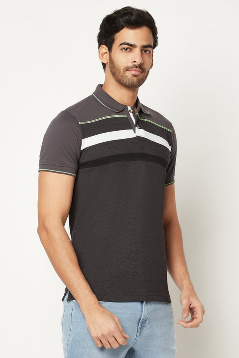 Grey Striped T-shirt - T-Shirt - 221030418