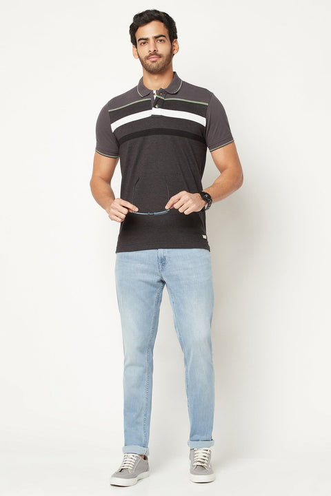 Grey Striped T-shirt - T-Shirt - 221030418