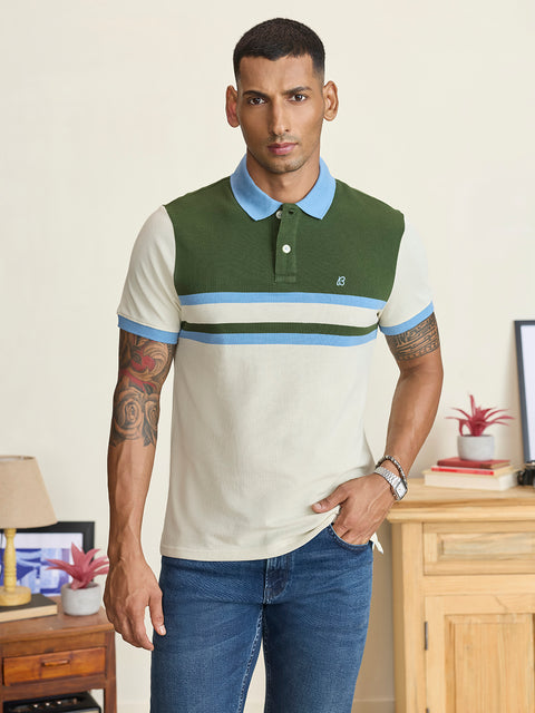 Smart Fit Striped Pique Polo