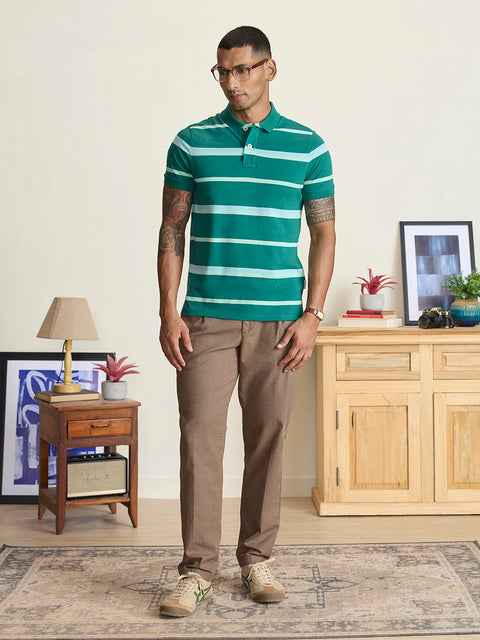 Single Jersey Smart Fit Striped Polo