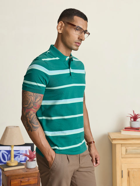 Single Jersey Smart Fit Striped Polo