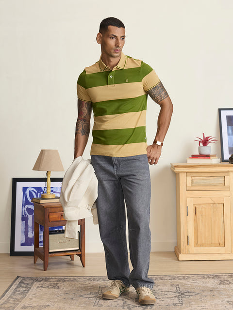 Smart Fit Striped Pique Polo