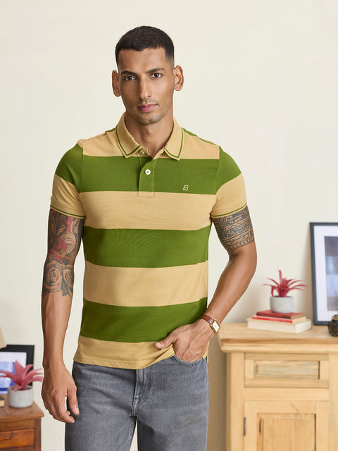 Smart Fit Striped Pique Polo