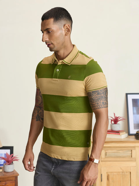 Smart Fit Striped Pique Polo