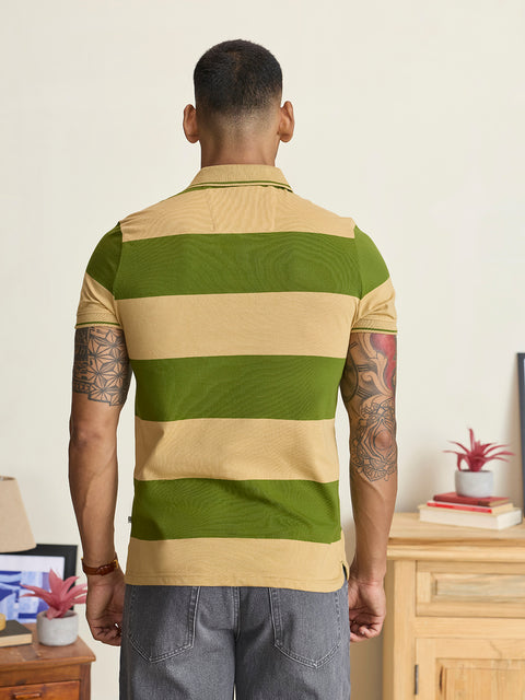 Smart Fit Striped Pique Polo