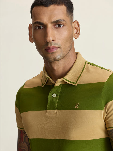 Smart Fit Striped Pique Polo