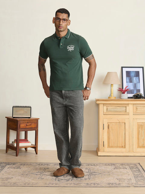 Solid Half Sleeve Pique Polo