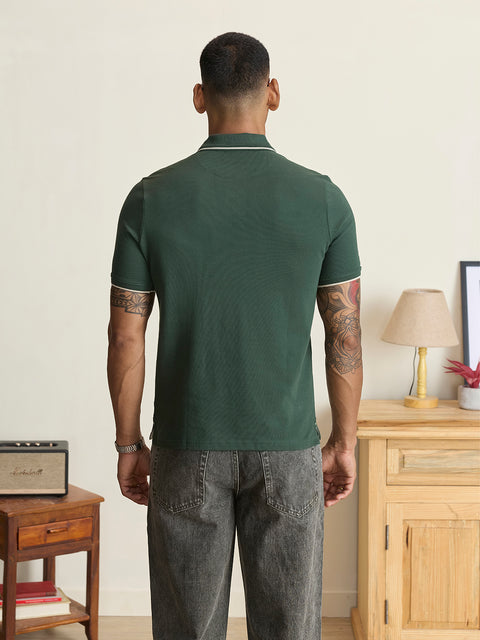Solid Half Sleeve Pique Polo