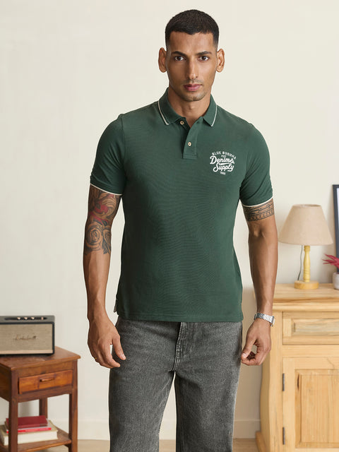 Solid Half Sleeve Pique Polo