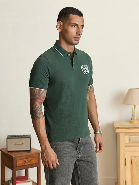 Solid Half Sleeve Pique Polo