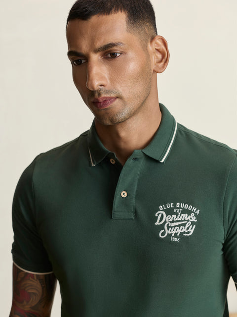 Solid Half Sleeve Pique Polo