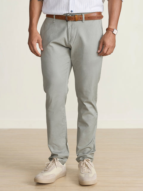 Ankle Fit Striped Trousers