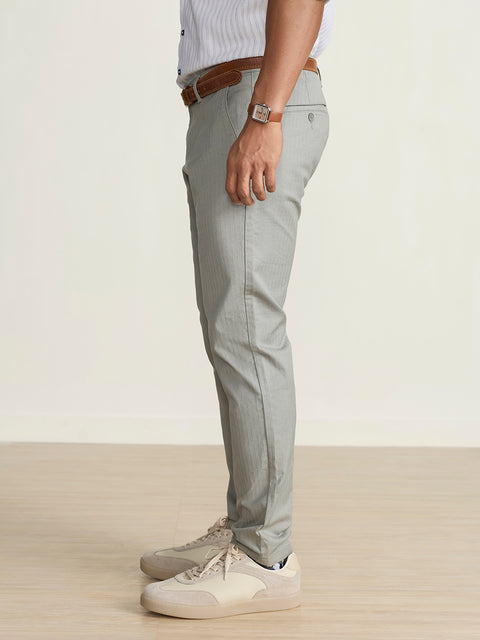 Ankle Fit Striped Trousers
