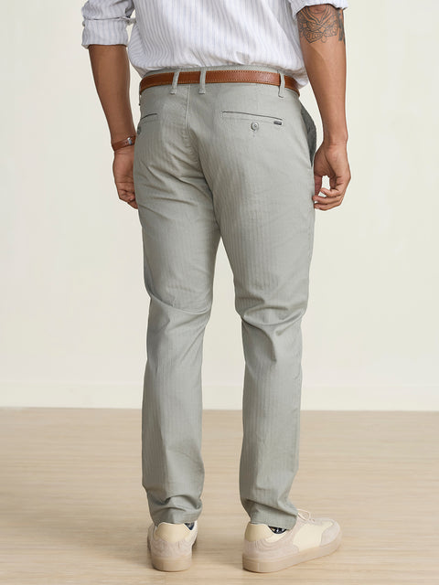 Ankle Fit Striped Trousers