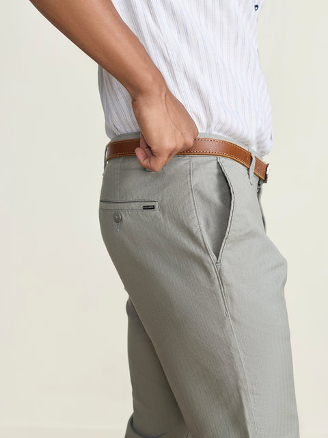 Ankle Fit Striped Trousers