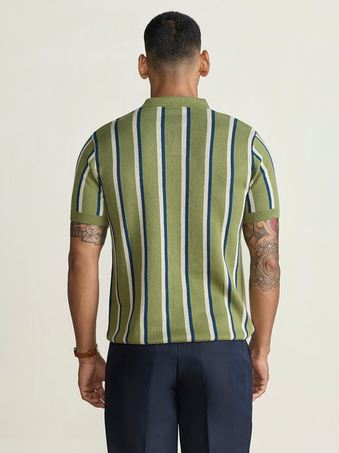 Smart Fit Striped Flatknit Polo