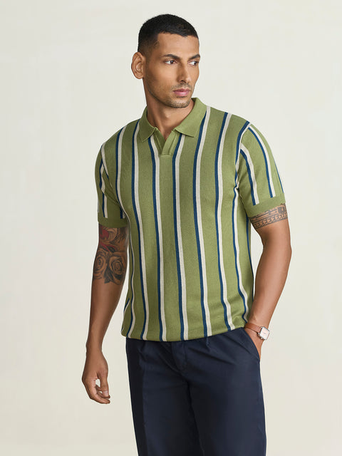 Smart Fit Striped Flatknit Polo