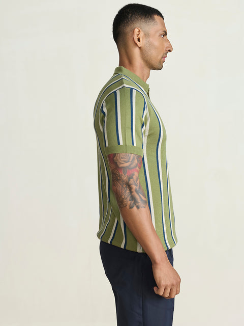 Smart Fit Striped Flatknit Polo