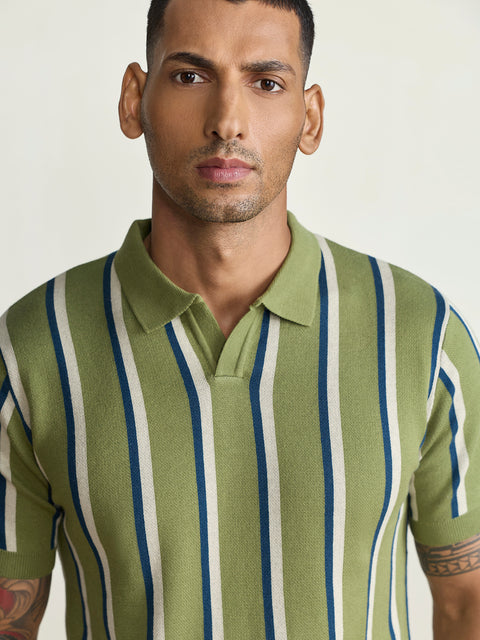 Smart Fit Striped Flatknit Polo