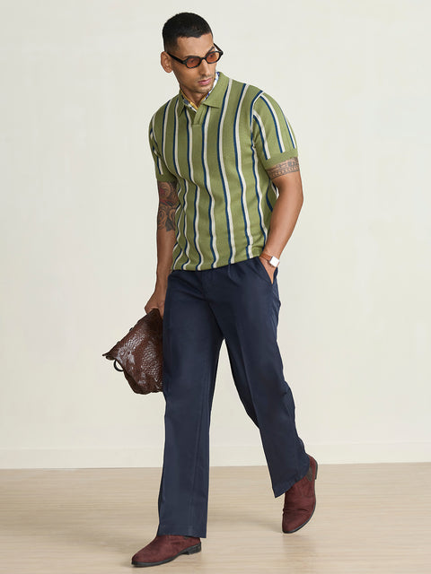 Smart Fit Striped Flatknit Polo
