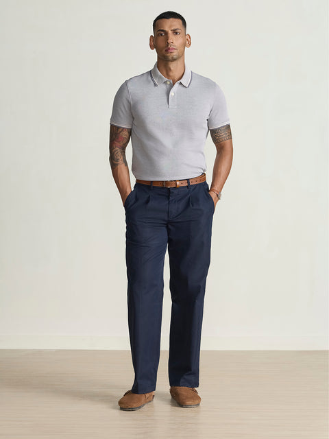 Smart Fit Solid Cotton Blend Polo
