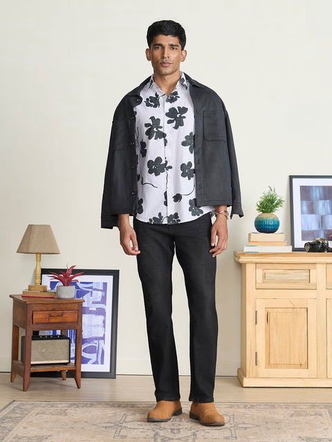 Tinted Straight Fit Twill Denim