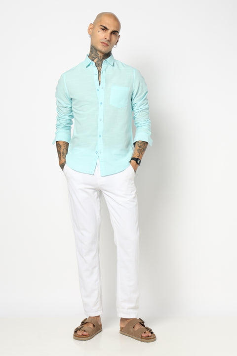 LIGHT BLUE PLAIN TAILORED FIT SHIRT