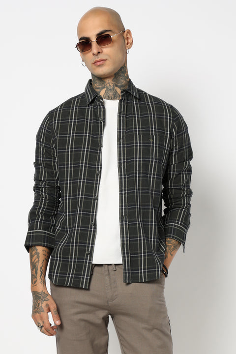 GREEN TARTAN CHECKERED SHIRT