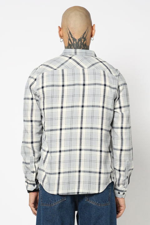 DUSTY BLUE  TARTAN CHECKERED SHIRT