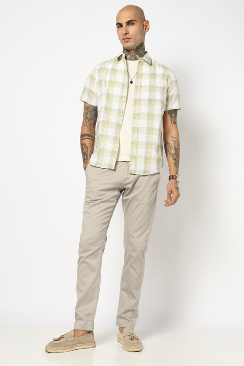 MINT BUFFALO CHECKERED HALF SLEEVE SHIRT