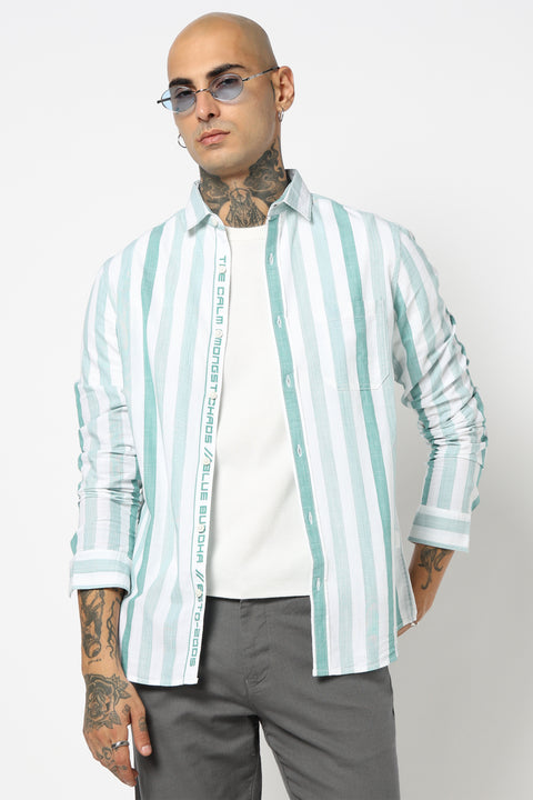 TURQUOISE VERTICAL STRIPED SHIRT